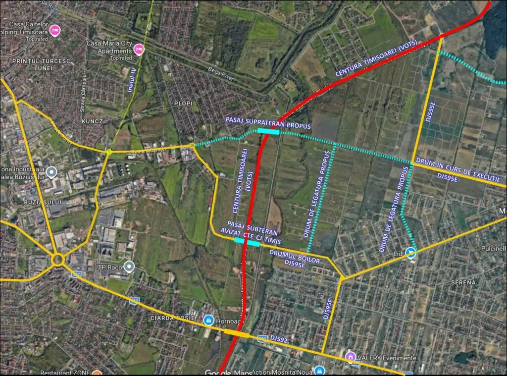 Pasajul de la Drumul Boilor rămâne cu două benzi; Simonis propune drum nou peste Centura de Sud